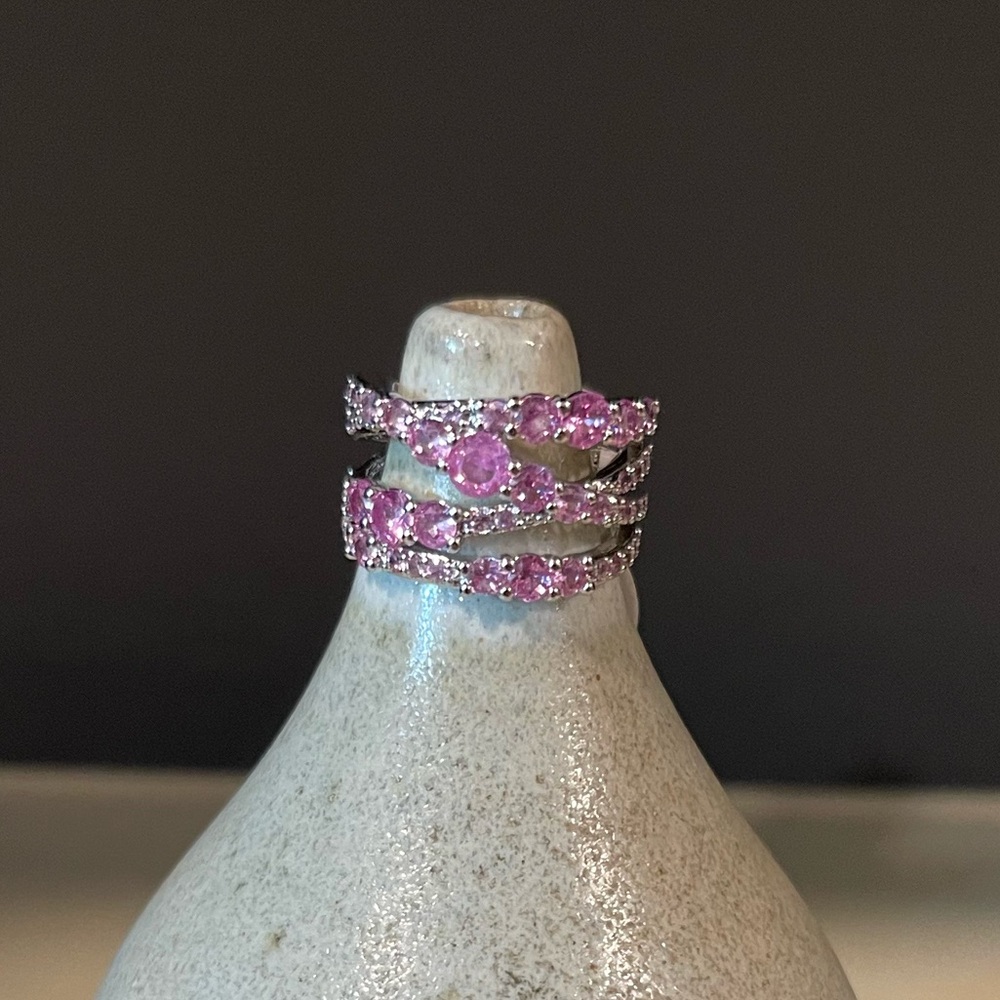 Pink Lab Created Corundum Ring bomb party